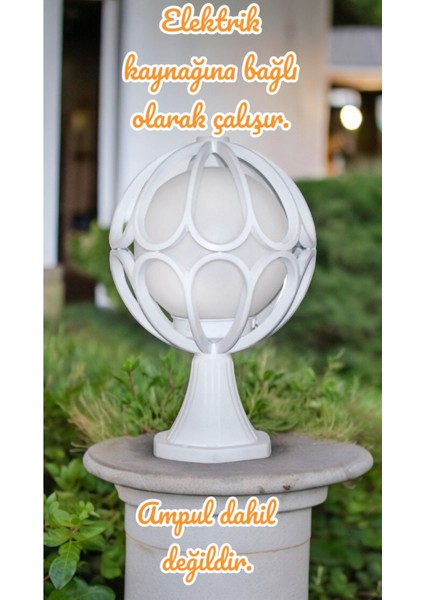 Beyaz E27 Duylu Set Üstü Bahçe Duvar Aydınlatma Armatürü