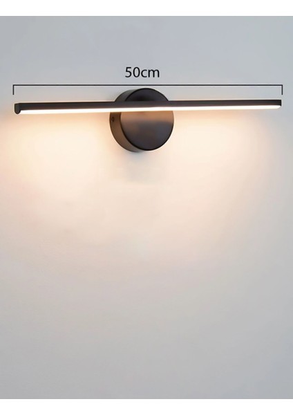 Siyah Banyo Duvar Ayna Tablo Aydınlatması, LED Flüt Aplikasyon, 50 cm fırsatları
