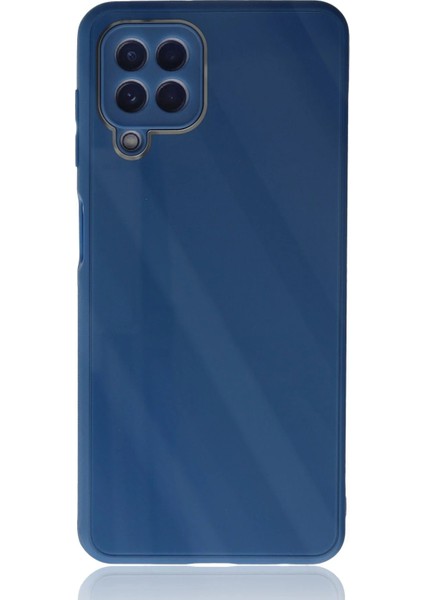 Samsung Galaxy A22 Kılıf Glass Kapak - Mavi - YKD3061-2658