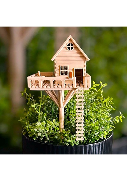 Mini Ağaç Ev Saksı Dekoru / Bitki Dekoru / Lunar Design modelleri