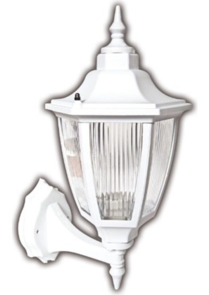 Altıgen Konsollu Bahçe Feneri, Beyaz, Şık ve Dayanıklı Aydınlatma Armatürü