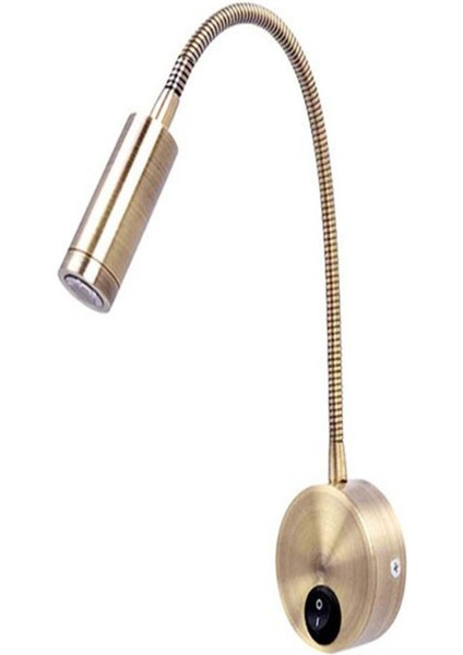 Yatakbaşı Otel Tarzı Spralli LED Okuma Lambası, Metalik Tasarım, Özel Imalat