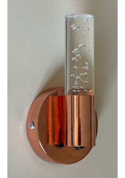 Şık Bakır Kaplama Pilli Duvar Aplikası, LED Aydınlatma, Modern Tasarım