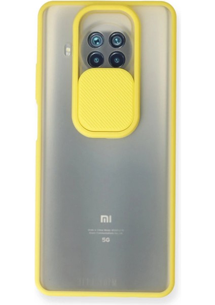 Xiaomi Mi 10T Lite Kılıf Palm Buzlu Kamera Sürgülü Silikon - Sarı - YKD9405-3545