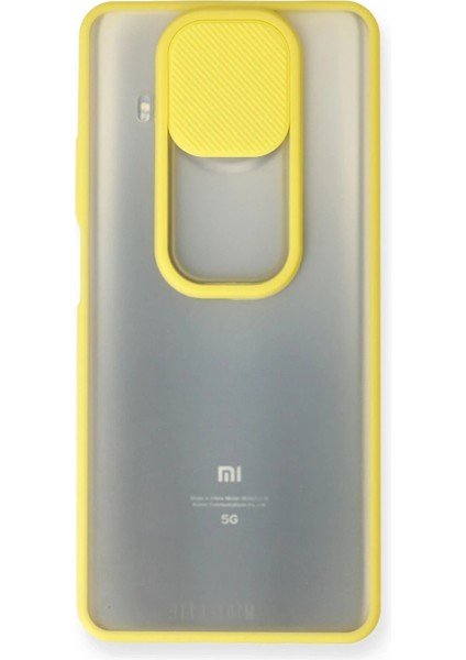 Xiaomi Mi 10T Lite Kılıf Palm Buzlu Kamera Sürgülü Silikon - Sarı - YKD9405-3545