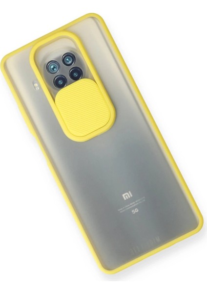 Xiaomi Mi 10T Lite Kılıf Palm Buzlu Kamera Sürgülü Silikon - Sarı - YKD9405-3545
