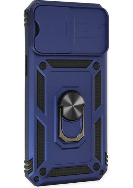 iPhone 14 Pro Kılıf Pars Lens Yüzüklü Silikon - Lacivert - YKD1998-5529