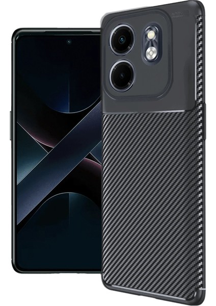 Infinix Smart 9 Kılıf Auto Focus Karbon Kapak - Siyah - YKD8789-3814
