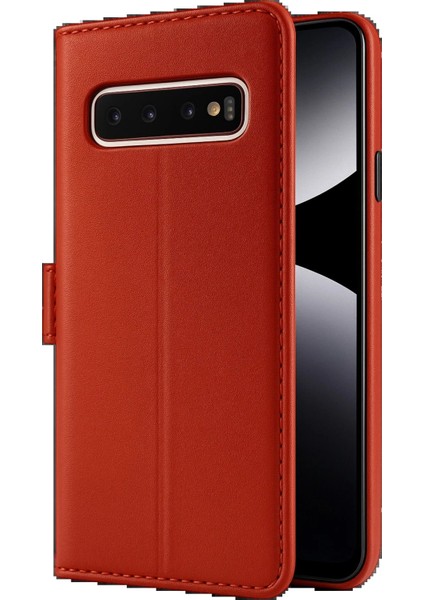 Samsung Galaxy S10 Plus Trend S Plus Kapaklı Kılıf - Kırmızı - YKD7981-5915