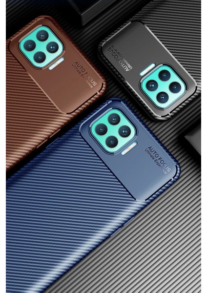 Oppo Reno 4 Lite Kılıf Auto Focus Karbon Kapak - Kahverengi - YKD4721-5557 modelleri