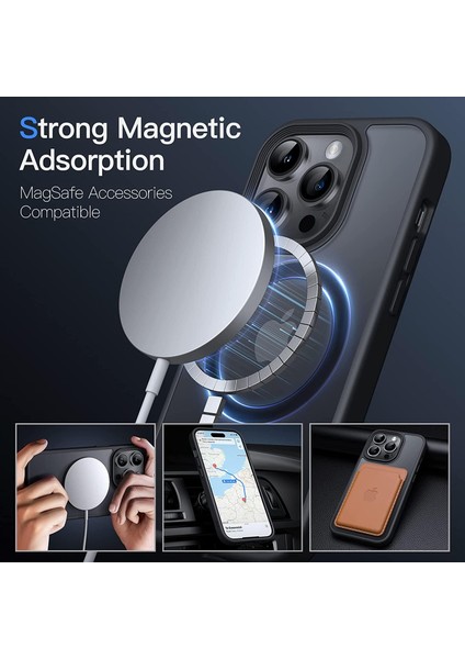 iPhone 16 Pro Max Uyumlu Kamera Korumalı Magsafe Wireless Şarj Özellikli Mat Silikon Kılıf