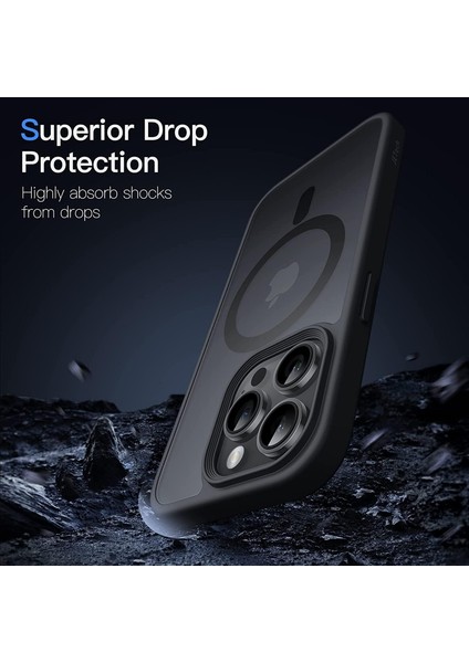 iPhone 16 Pro Max Uyumlu Kamera Korumalı Magsafe Wireless Şarj Özellikli Mat Silikon Kılıf