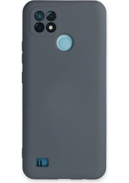 Realme C21 Kılıf Nano Içi Kadife Silikon - Gri - YKD4329-2816