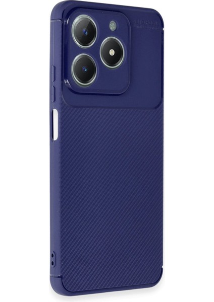 Realme C61 Kılıf Auto Focus Karbon Kapak - Lacivert - YKD1995-4640