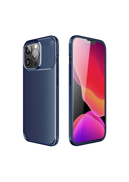 iPhone 13 Pro Max Kılıf Karekarbon Desenli Şık ve Dayanıklı Torvex Premium Silikon Kapak