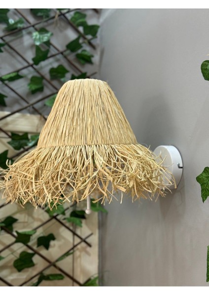 El Yapımı Beyaz Bohem Aplik, Rafya Detaylı, Şık ve Doğal Görünüm. modelleri