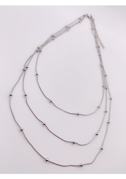 Üç Sıra Topçuk Kolye - Gold modelleri