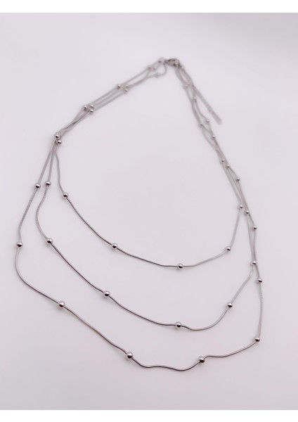 Üç Sıra Topçuk Kolye - Gold fırsatları