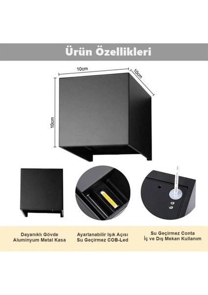 Kare Siyah Aplik 10X10CM, Şık ve Modern Dekorasyon Parçası