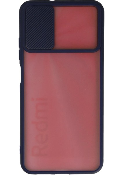 Xiaomi Redmi 9t Kılıf Palm Buzlu Kamera Sürgülü Silikon - Lacivert - YKD7130-1082
