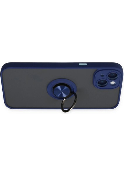 iPhone 14 Kılıf Montreal Yüzüklü Silikon Kapak - Lacivert - YKD9593-8991 fırsatları