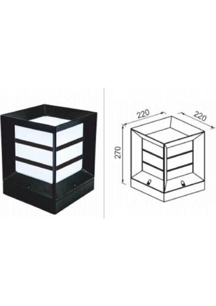 Modern Siyah Kare Küp Bahçe Aydınlatması, Şık ve Dayanıklı Tasarım fiyatları