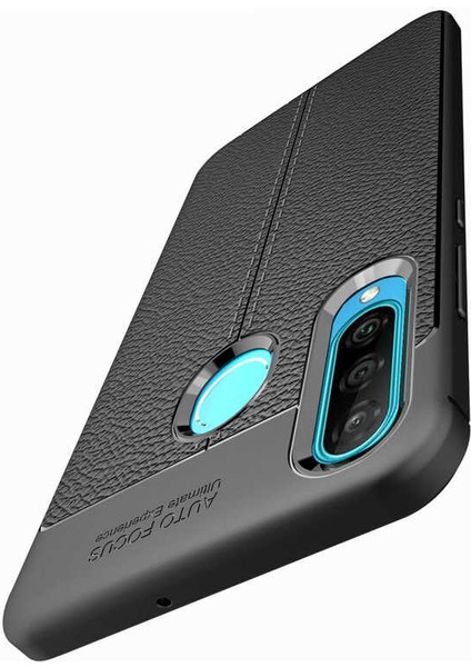Huawei P30 Lite Uyumlu Kamera Korumalı Deri Görünümlü Silikon Kılıf fiyatları