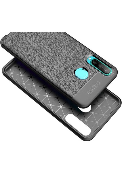 Huawei P30 Lite Uyumlu Kamera Korumalı Deri Görünümlü Silikon Kılıf modelleri