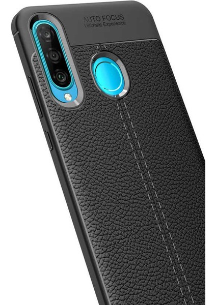 Huawei P30 Lite Uyumlu Kamera Korumalı Deri Görünümlü Silikon Kılıf fırsatları