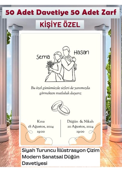 Düğün Davetiyesi 100 Parça Premium 11