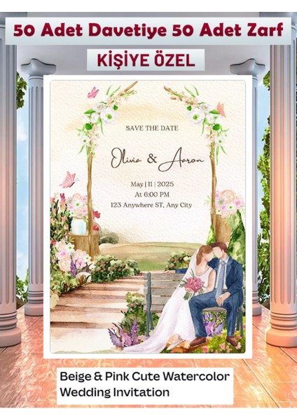 Düğün Davetiyesi 100 Parça Premium 12