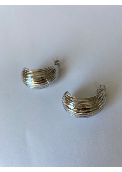 Xuping Çizigili Damla Midye Silver Küpe fırsatları