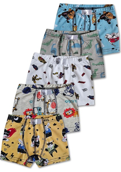 %95 Pamuklu Erkek Çocuk Boxer Külot Iç Çamaşır 5li Set fırsatları