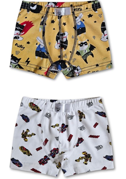 %95 Pamuklu Erkek Çocuk Boxer Külot Iç Çamaşır 5li Set