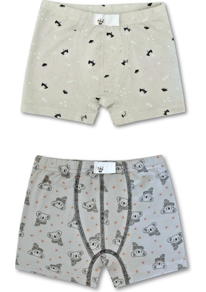 %95 Pamuklu Erkek Çocuk Boxer Külot Iç Çamaşır 5li Set