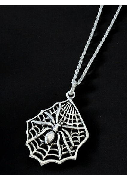 Örümcek Ağı Parlak 925 Ayar Gümüş Unisex Tasarım Kolye fiyatları