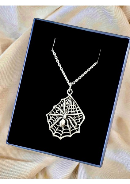 Örümcek Ağı Parlak 925 Ayar Gümüş Unisex Tasarım Kolye modelleri