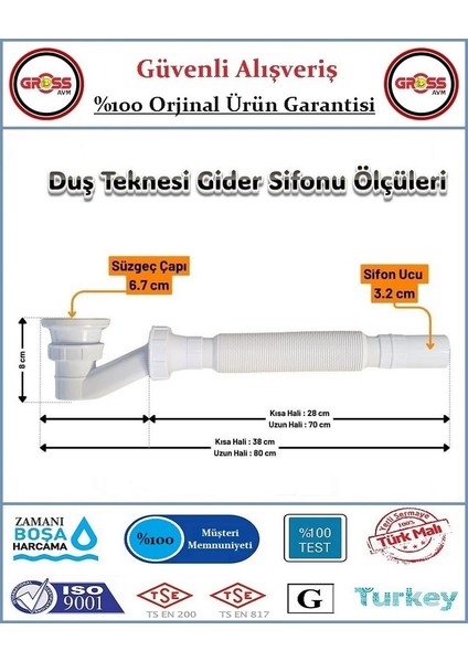 Duş Teknesi Gider Sifonu - Duşakabin Tekne Tropleni Körüklü modelleri