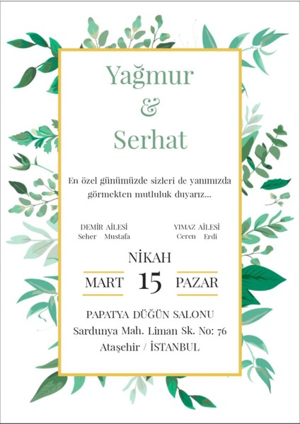 Davetiye , Düğün Davetiyesi , Nişan Davetiyesi
