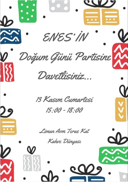 Doğum Günü Davetiyesi