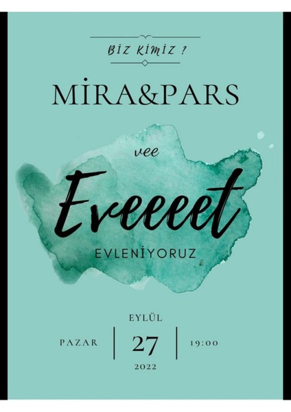 Düğün Davetiyesi , Nişan Davetiyesi , Kına Davetiyesi