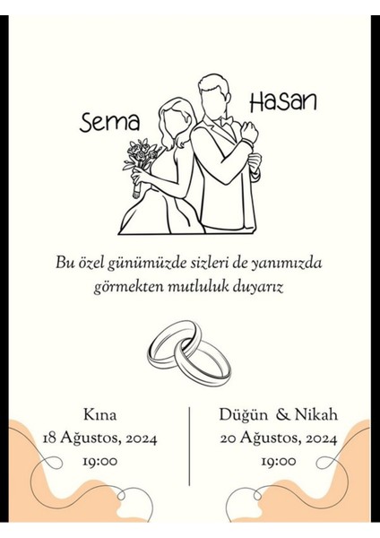 Düğün Davetiyesi , Nişan Davetiyesi , Kına Davetiyesi