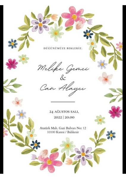 Düğün Davetiyesi , Nişan Davetiyesi , Kına Davetiyesi