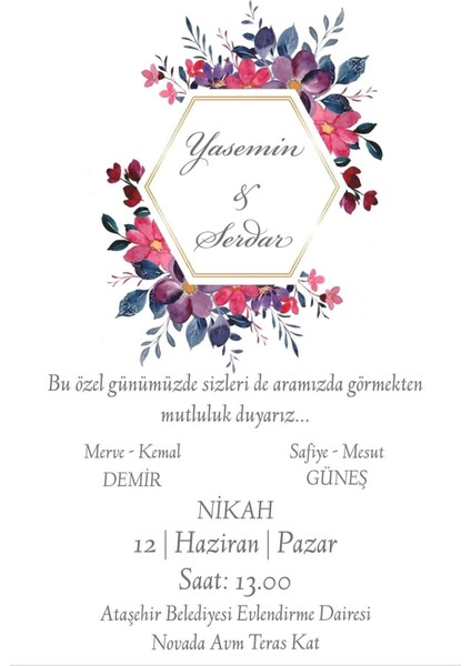 Davetiye , Düğün Davetiyesi , Nişan Davetiyesi