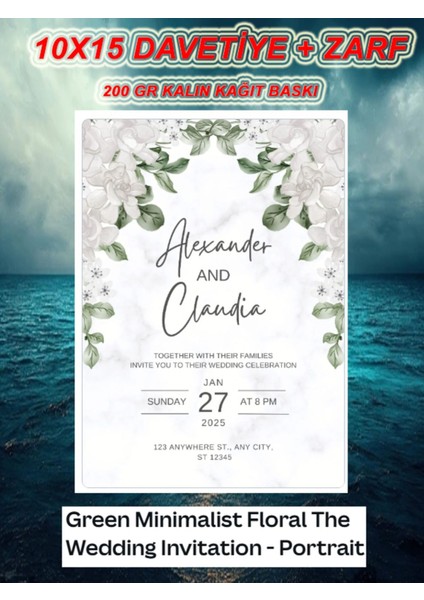 Düğün Davetiyesi , Kına Davetiye , Nişan Davetiyesi ( 1 Adet).