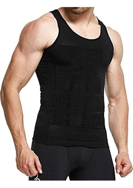 Siyah Erkek Korse Atlet, Spor, Toparlayıcı ve Gömlek Altı Giysi