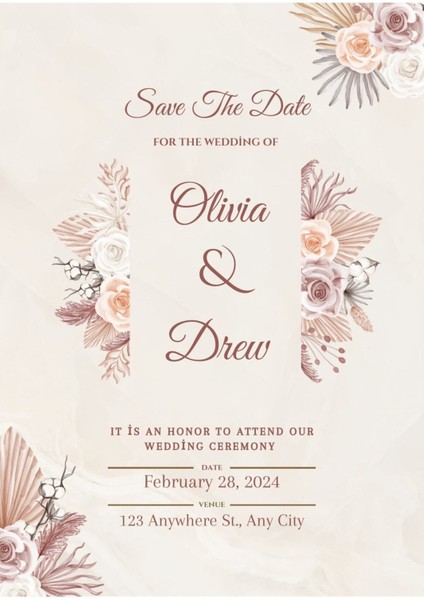 Davetiye, Düğün Davetiyesi, Nikah Davetiyesi, Nişan Davetiyesi