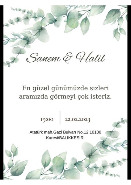 Düğün Davetiyesi , Nişan Davetiyesi , Kına Davetiyesi