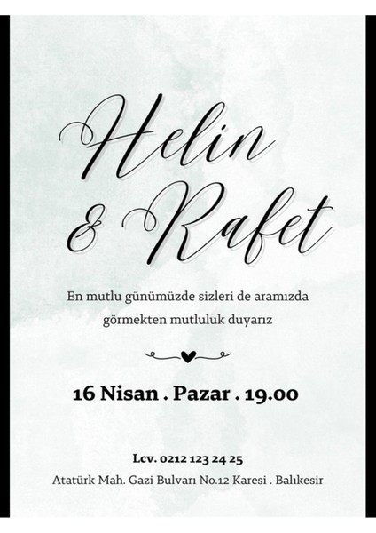 Düğün Davetiyesi , Nişan Davetiyesi , Kına Davetiyesi