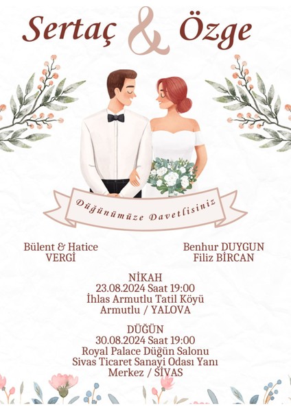 Davetiye, Düğün Davetiyesi, Nikah Davetiyesi, Nişan Davetiyesi